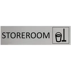 CombiCraft Aluminium Türschild Storeroom 165x45mm mit 3M-Tape zur Befestigung, einfache Kennzeichnung von Räumen und Bereichen