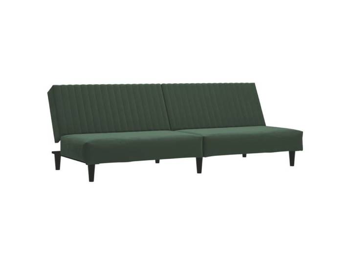 @FRENCH Lit banquette/Canapé repos - convertible - Canapé-lit à 2 places vert foncé velours 8629179