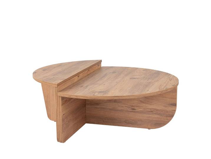 Lot de 2 tables basses en bois - bois foncé