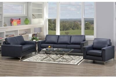 Lessa Modern Premium Top Grain Leather Sofa, Loveseat and Chair Set