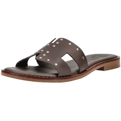Pantolette OH MY SANDALS "Oh My Sandals Pantoletten Leder", Damen, Gr. 39, marone, Leder, Schuhe Pantolette