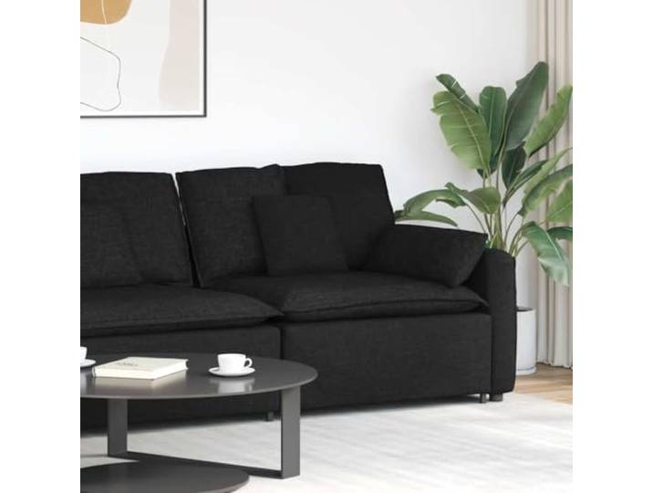 LPERTGFHU Modulares Sofa Endmodul Schwarz 100 cm, Einzelmodul mit Armlehne und Kissen, Wohnzimmersofa für Flexible Sitzkonfigurationen