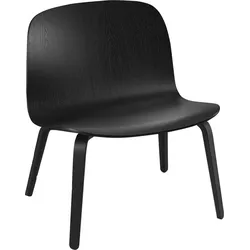 Visu Stuhl 39,5 cm schwarz auf Holzbeinen