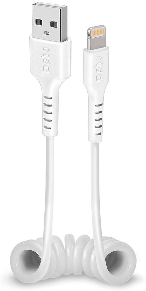 SBS USB-A til Lightning Telefon-ledning Kabel - Maks 0.5 Meter - MFI - 480 Mbit/s - Hvid