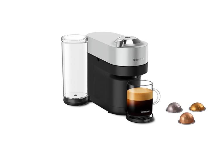 DE'LONGHI Kapselmaschine Nespresso Vertuo Pop+ Silber , Energieeffizienz: A+, silber (silberfarben), B:21,9cm H:26,5cm T:35,6cm, Kaffeemaschinen, Kapselmaschine