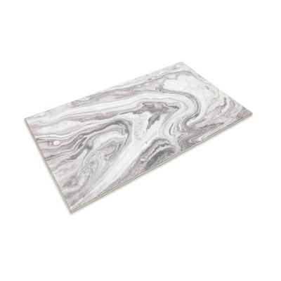 Badematte WECON HOME "Jani", grau (platin grau), H:5mm, Polyester, Badematten, Badematte, Marmor Design, waschbar, rutschfest, schnell trocknend, Badteppich