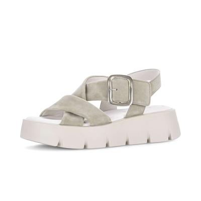 Plateausandaletten GABOR "Plateau Sandale", Damen, Gr. 40,5, grün, Schuhe