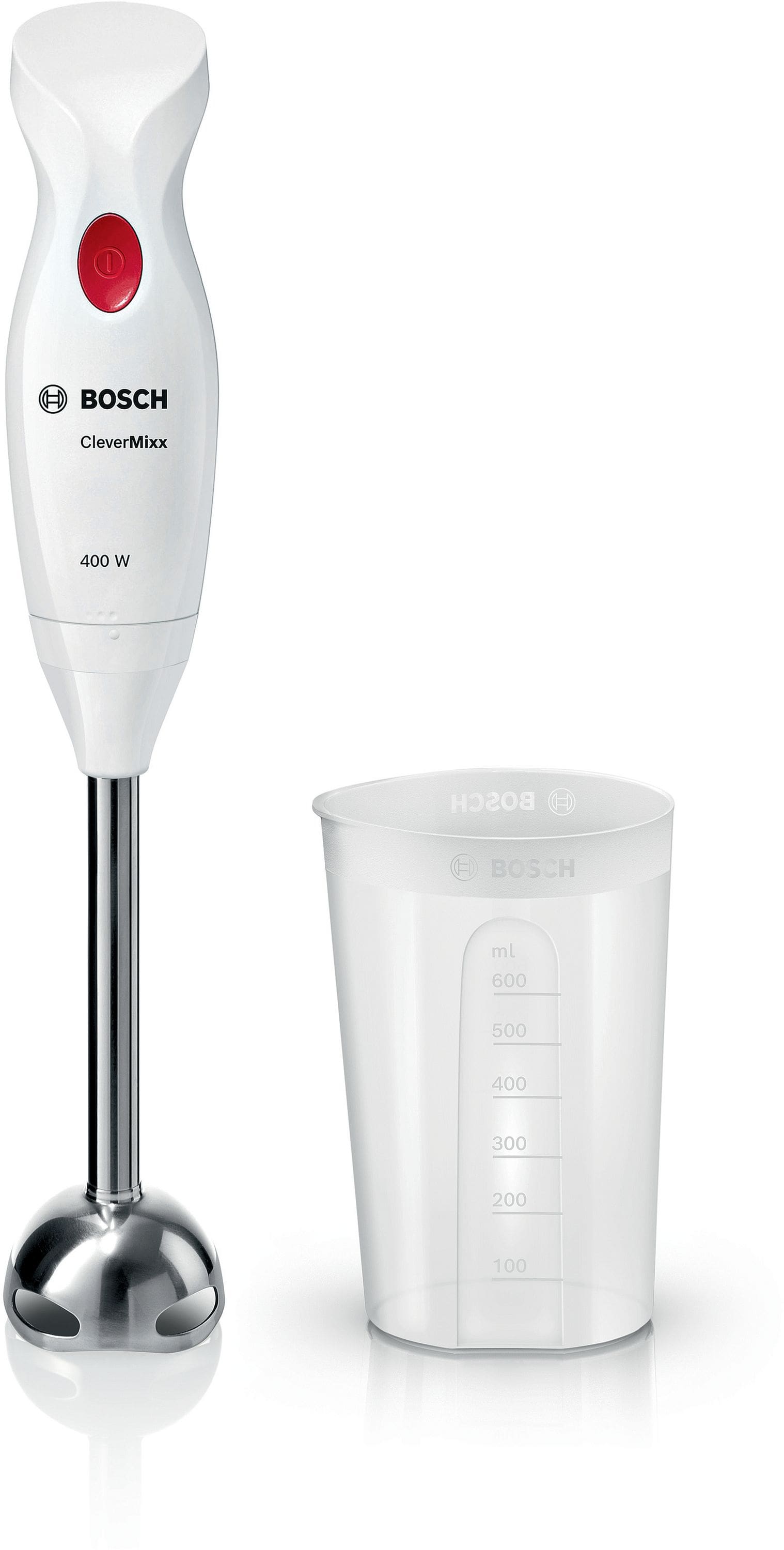 Bosch MSM24100 CleverMixx Stabmixer 400 W 1 Stufen (Edelstahl, Weiß)
