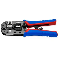 KNIPEX Crimpzange für RJ45-Westernstecker mit Mehrkomponenten-Hüllen brüniert 190 mm - 975113