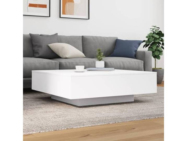 KTHLBRH Beistelltisch weiß 100 x 100 x 31 cm Holz mehrschichtig Feuchtigkeitsbeständig, glatte Oberfläche, vielseitiges Design, für Wohnzimmer oder Wohnzimmer