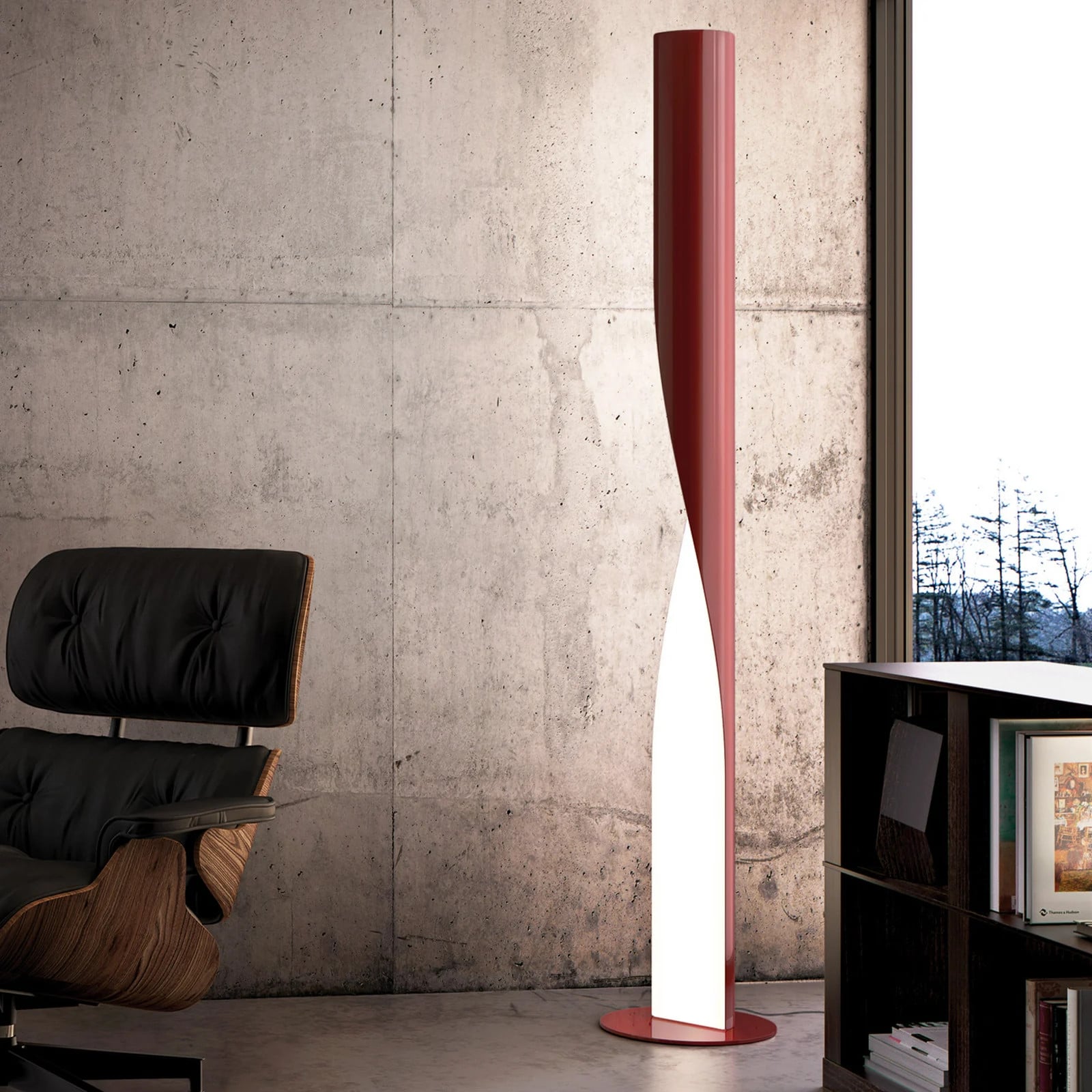 Evita LED vloerlamp kdln - Rood - Metaal - Hoogte: 190 cm