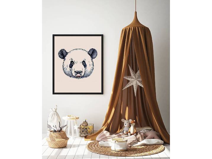 Bild Panda Water And Ink Drawing 53 x 63cm Multicolor