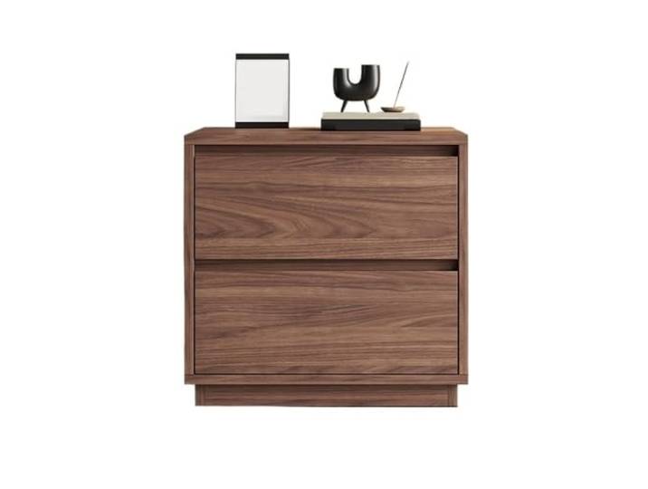 xiuling4568 Nachttisch mit 2 Schubladen, Beistelltisch, Kleiner Akzent-Aufbewahrungsschrank, Nachttisch for Schlafzimmer, Braun(Small)
