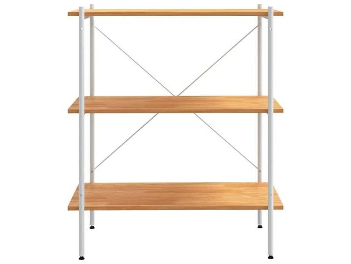 Étagère pour livres -Étagère à 3 niveaux Blanc et chêne 80x40x92 cm - design élégant - pour maison(25003）