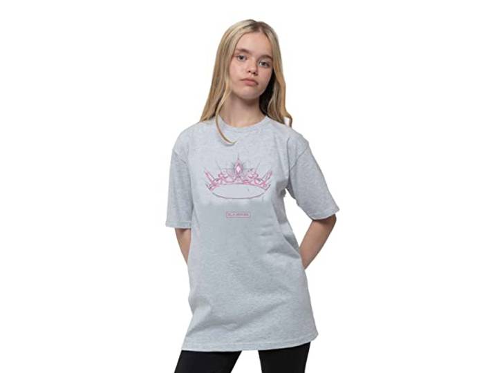 BlackPink T Shirt The Album Crown Band Logo nieuw Officieel Unisex Grijs XXL