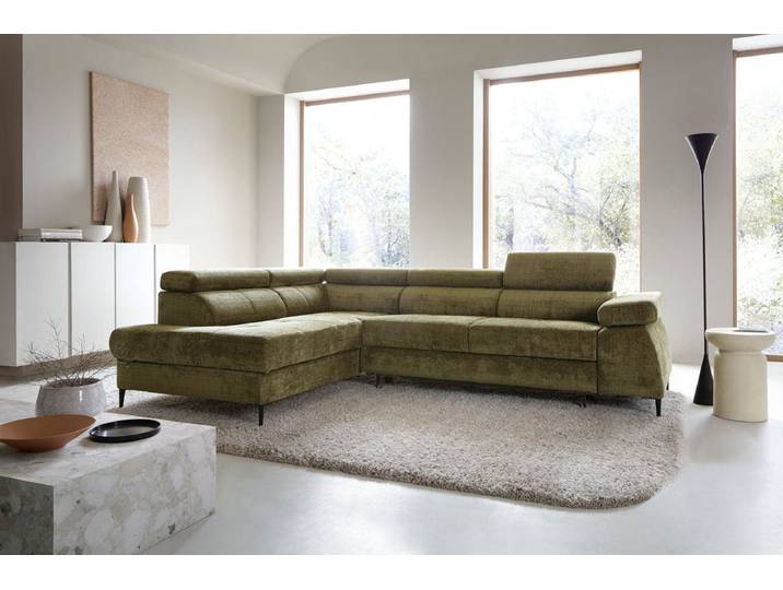 Designer Sofa Cordoba II mit Schlaf- und Klappfunktion - Links - Chenille - Luxusbetten24