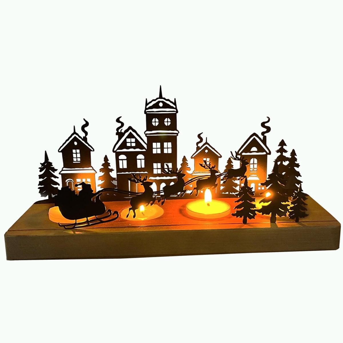 Zwarte tealight kandelaar voor kerstdecoratie en advent