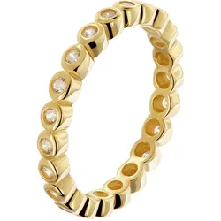 trendor 31054 Damenring Memoire-Ring 925 Silber Vergoldet Zirkonia, 58/18,5