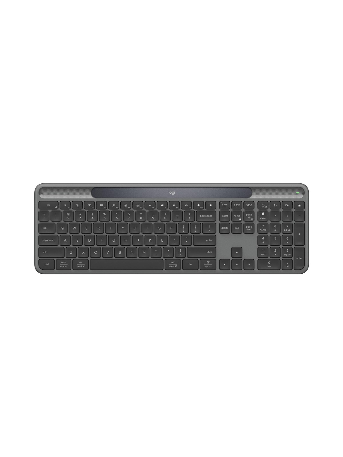 Logitech K980 Signature Slim Solar+ for Business - Tastatur - Full-Size - Englisch (US) - Grau
