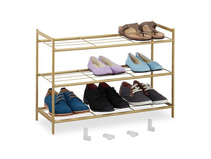 Relaxdays Étagère à chaussures empilable 3 niveaux