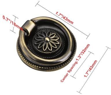 "Utopia Alley Medici Cabinet Ring Pull Knob - Decorative Cabinet Drop Pull Knobs for Cabinets - Metal Pull Knobs 1 5/8"""