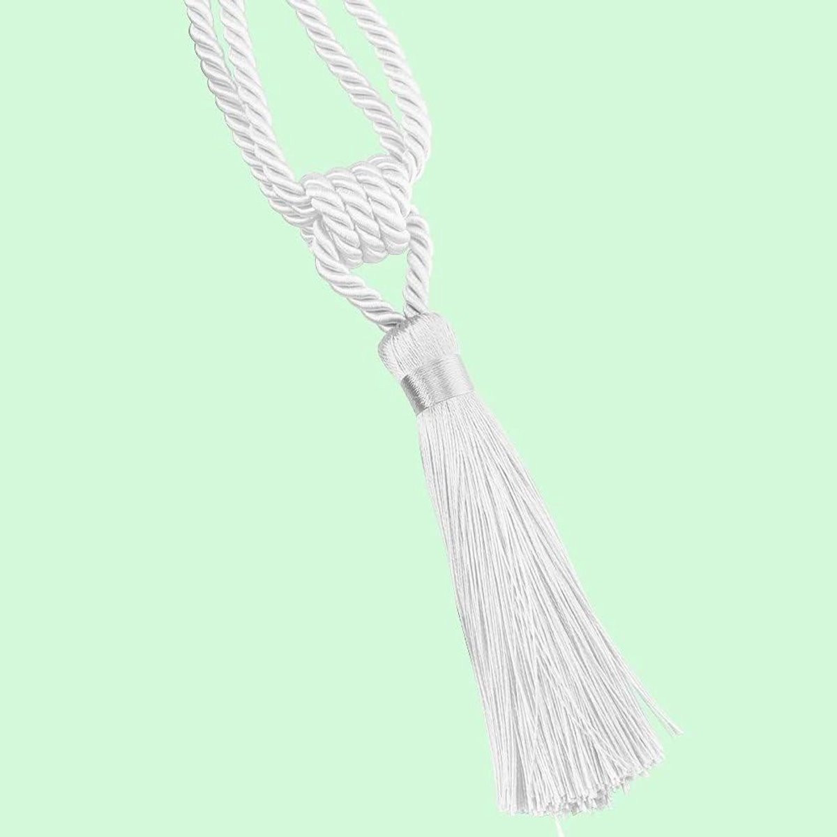 Wit Gordijn Accessoire met Gouden Touw en Handgemaakt Kwastje
