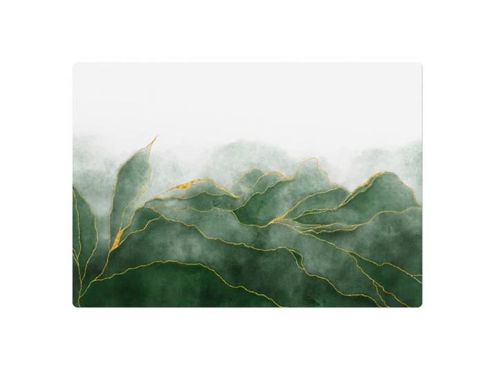 Tapis Protège-Sol pour Chaise - Des vagues vertes d'art - 100x70 cm - Tapis de protection