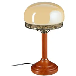Relaxdays Tischlampe Beige Antik Look Beige,Dunkelbraun