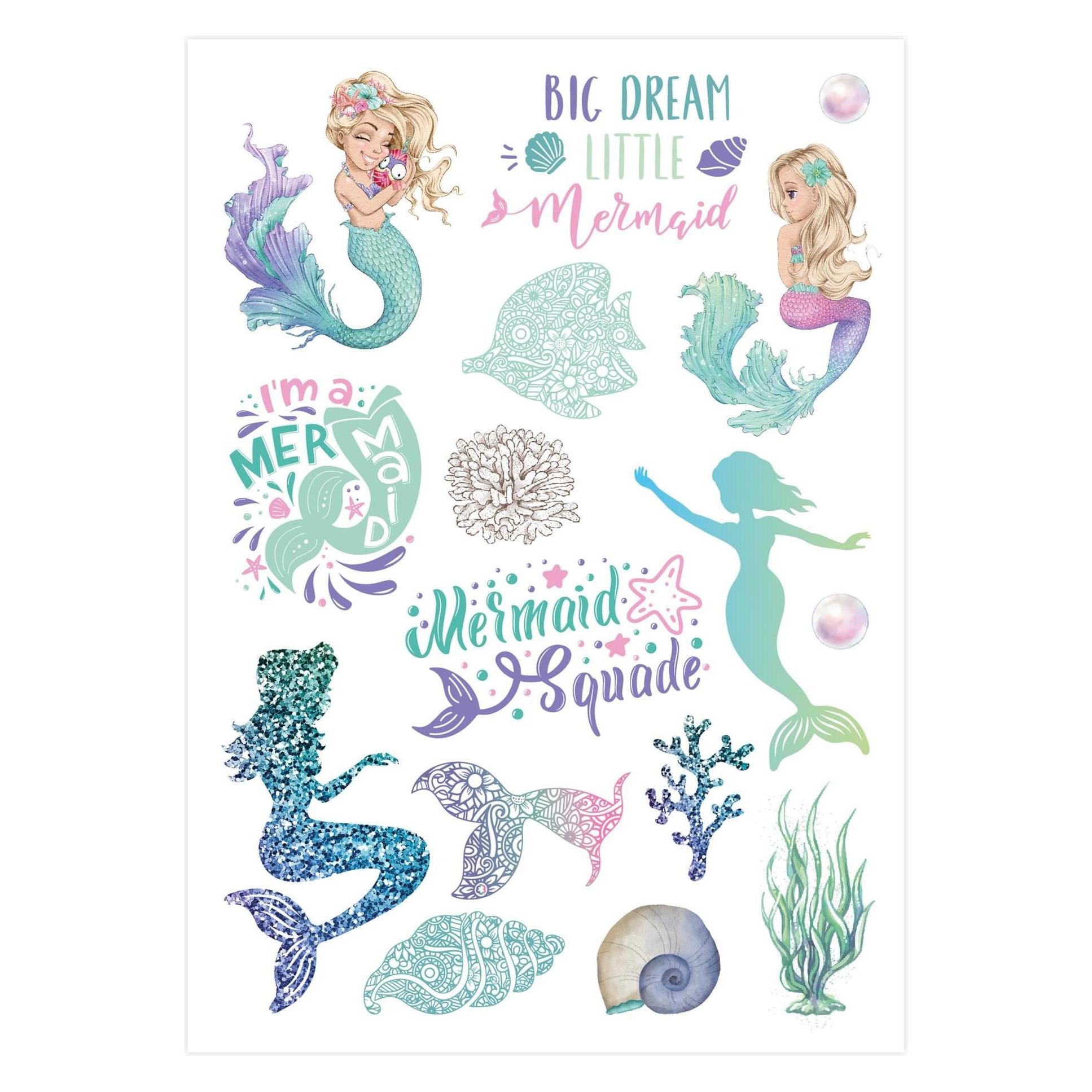 Papierdrachen Metallic Tattoos - Meerjungfrauen (PAPD-TM008)