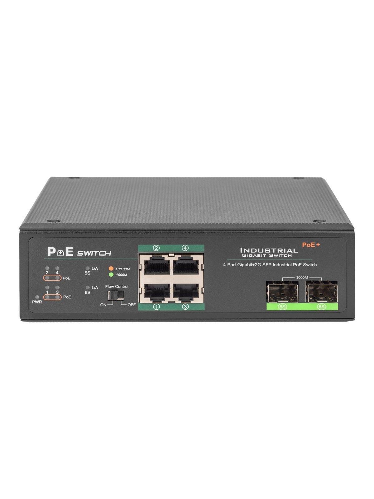 DIGITUS DN-651109 - Industrial Gigabit Ethernet PoE+ Switch 4-port PoE + 2-port SFP