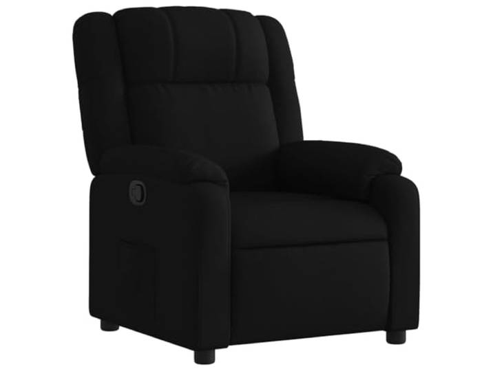 Fisinber Relaxsessel mit Liegefunktion, Fernsehsessel Schwarz Ergonomischer Ruhesessel fürs Wohnzimmer mit Seitentasche, bis 135 Grad neigbar für entspannte Fernsehabende.