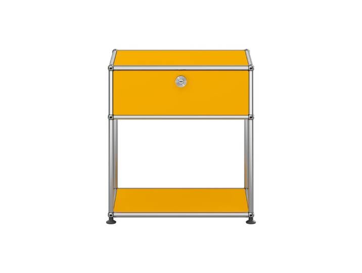 USM Haller Nachtkastel M54 gelb goldgelb 1 Klapptür oben ohne Schloss 52.3x56.5x37.3 cm
