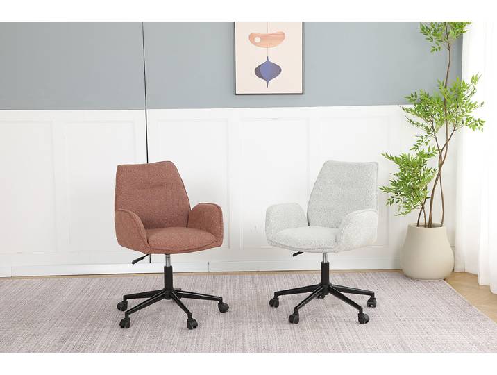 Chaise de bureau pivotante SAKABA 57 x 81 x 62cm Orange/Rouge rouille