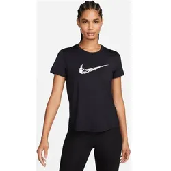 NIKE Damen T-Shirt W NK ONE SWSH HBR DF SS TOP, Größe S in Weiß Weiß