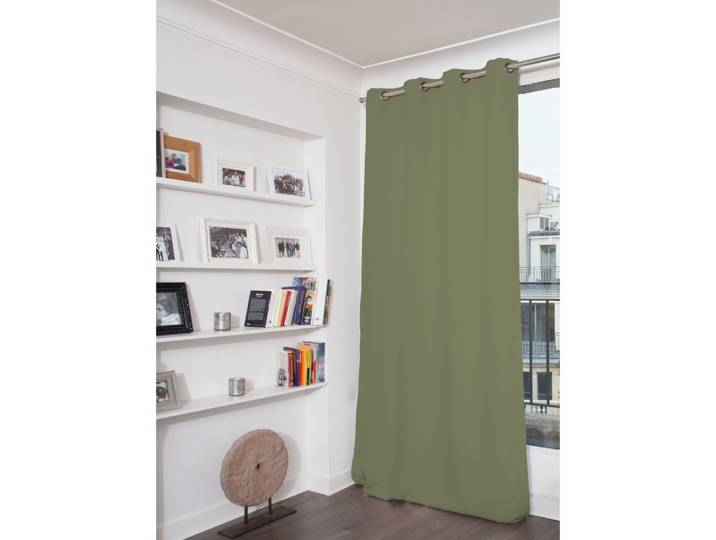 Rideau occultant oeillets vert mc533 140lx260h