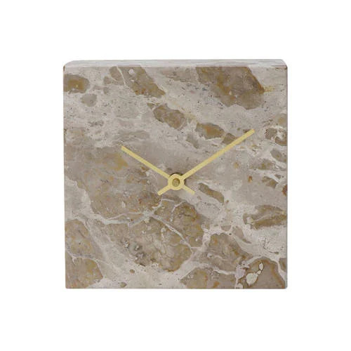 Mirrors and more Analoge tafelklok Blok warm beige 15 x 15 cm