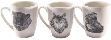 IH Casa Decor Ceramic Mugs Asstd Bear/Eagle/Wolf - Set of 3