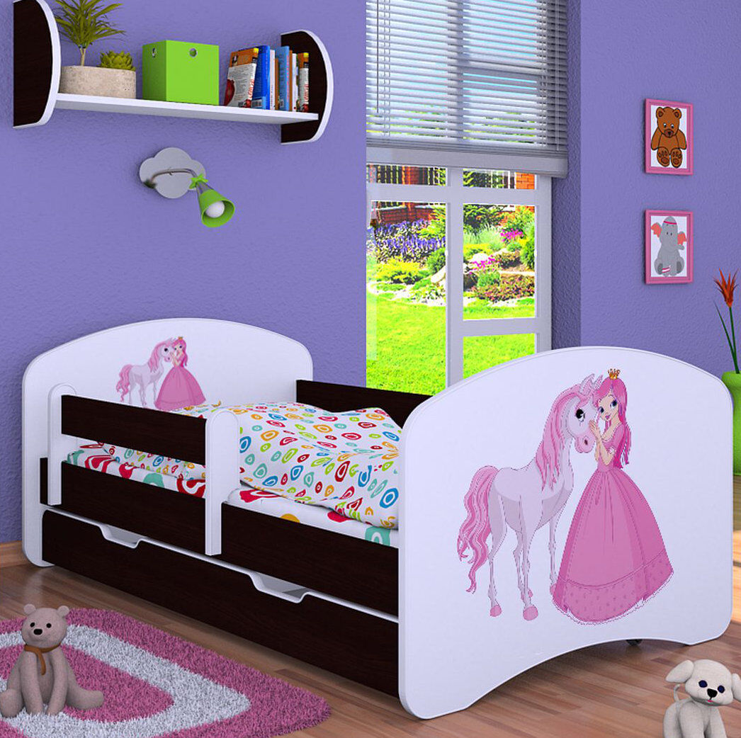 Zoomie Kids Nordham Storage Kids Bed Black UK Toddler - DE 70 x 140 cm
