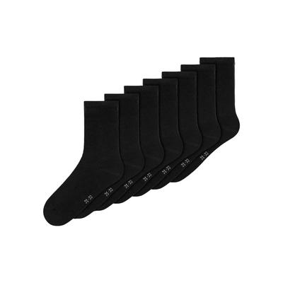 Socken NAME IT "NKNSOCK 7P SOLID NOOS", Kinder, Gr. 25-27, schwarz, Baumwollmischung, unifarben, Socken Socken