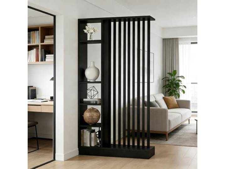 Raumteiler mit Regalen, Wandraum Teiler mit Lagerregal, Säule vom Boden bis zur Decke – freistehender Raumteiler mit Ablagefach, freistehende Dekoration für Schlafzimmer