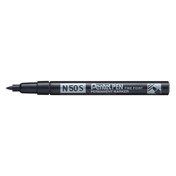 Pentel Permanent-Marker N50S, Rundspitze fein, schwarz (N50S-A)