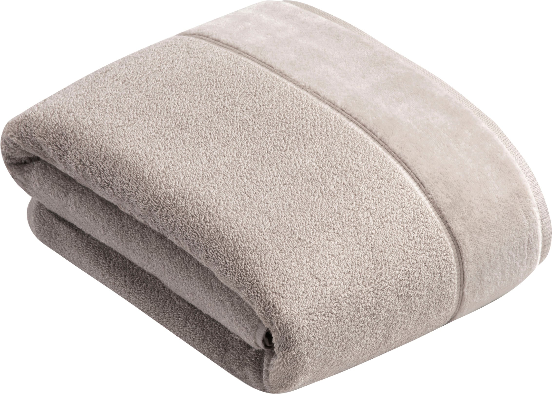 Badetuch VOSSEN "Pure", grau (urban grau), B:100cm L:150cm, Frottier, Obermaterial: 100% Baumwolle, Handtücher, Badetuch, Baumwolle & VEGAN, mit eleganter Veloursbordüre urban grau B/L: 100cmx150cm, 1 Stk., Frottier