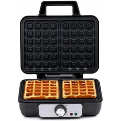 alpina Waffeleisen 1000W, Waffeleisen, Silber, Schwarz