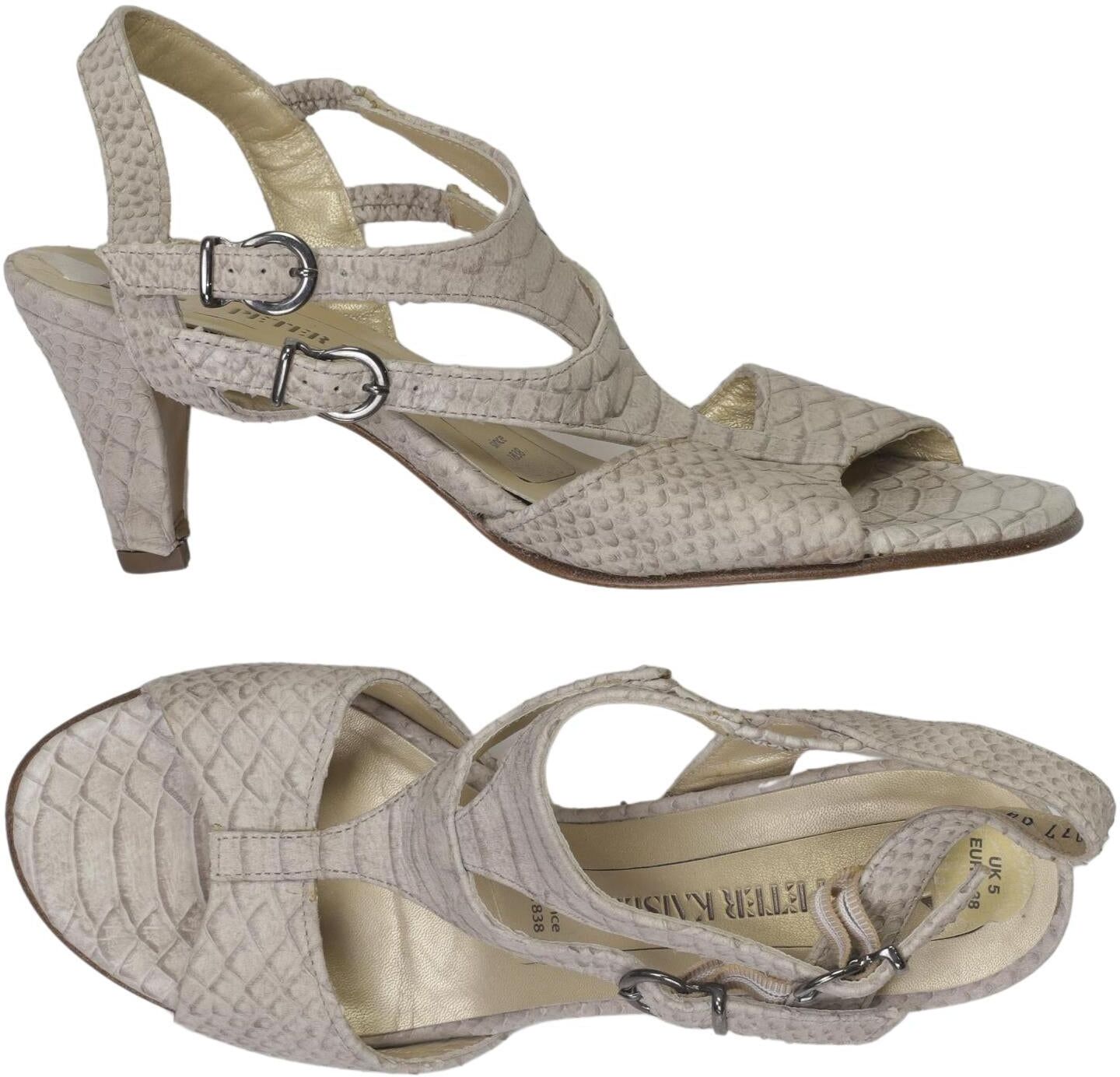 Peter Kaiser Damen Sandalen, Beige, Gr. EU 38, kein / Etikett - Second Hand