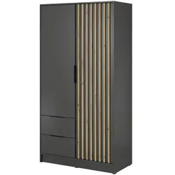 Drehtürenschrank   ¦ schwarz ¦ Maße (cm): B: 105 H: 200