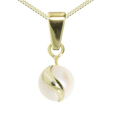 Kette mit Anhänger OSTSEE-SCHMUCK "Ostsee-Schmuck Kette mit Anhänger Ina Kette mit Anhänger Ina" Gr. 45, gold, Halsketten, Damen, 45cm, Gelbgold 333, L: 42