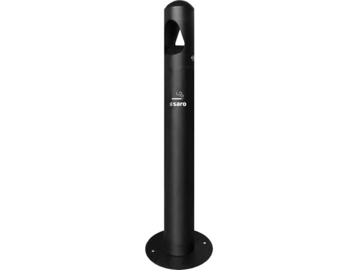 SARO schwarzer Standascher - Edelstahl-Innenbehälter – 290×290×1000 mm – Abschließbar – Für Innen- & Außenbereiche – Modell RANA