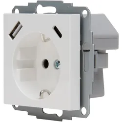 Kopp 297229005 HK07 - Schutzkontakt-Steckdose, USB A/C Anschluss, Farbe: reinweiß