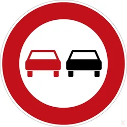 Klemos 2x2 Rund – Verkehrszeichen Überholverbot für Kraftfahrzeuge aller Art 276