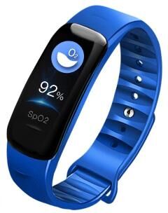 Inspired Deals C1S Smart Fitness Tracker With Heart Rate Monitor IP67 Waterproof Activity Watch blue
